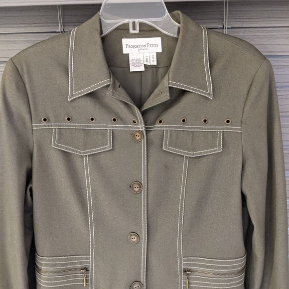 Proportion Petite Conrad C Jacket & Trouser Set Olive Green 8/10 - Picture 16 of 16